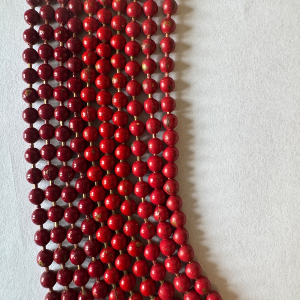 Red/Maroon Multi-Strand Necklace VIntage - Picture 4 of 6